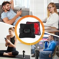 Cinturón de terapia de luz roja LED, multifuncional, con compresas calientes infrarrojas lejanas y almohadillas de masaje para hombros y rodillas. - details 12