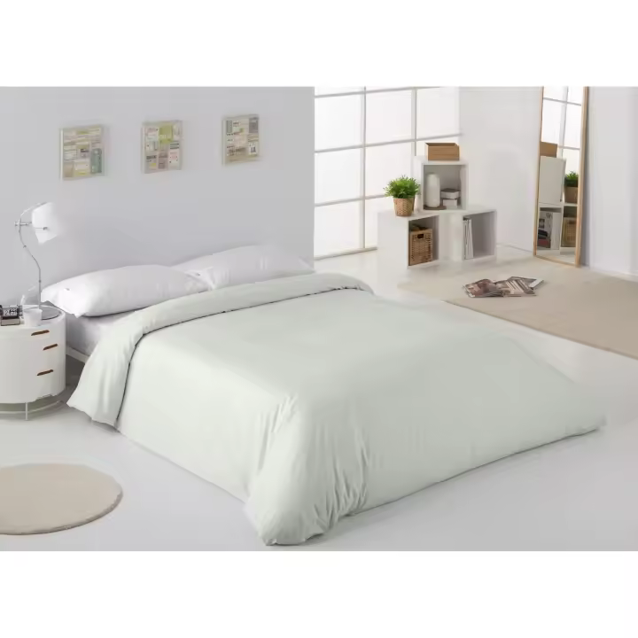 FUNDA NORDICA de algodón peinado color hueso - Cama de 90 (1 pieza) - 100% algodón - 200 hilos. Gramage: 125 - Fijalo - 1