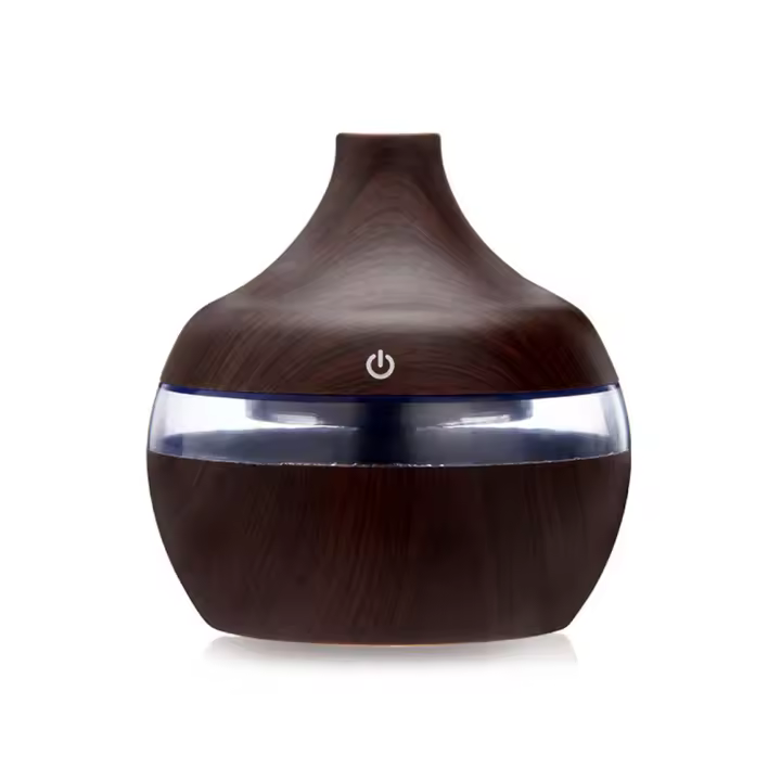Humidificador De Aire 300ml Con Diffusor De Aceites Esenciales 7 Colores Aromaterapia Cable USB Fresadores De Aire De Madera Para Dormitorio - 1