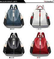 Mochila De Cuero Suave Para Mujer Gran Capacidad Bolso De Hombro Viaje Mochila Deportiva Estilo Fashion Con Manija Suave Y Cremallera - details 13