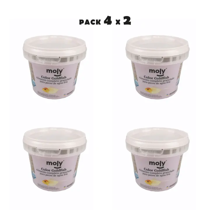 Kit Comida para Peces de Agua Fría Moly 4 botes de 365 ml - Alimento nutritivo y de calidad para peces de agua fría - 1