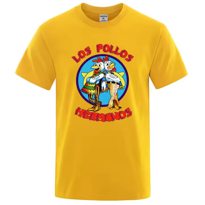 Camiseta De Verano Para Hombre Con Estampado Breaking Bad LOS POLLOS Algodón 100% Camiseta Casual Divertida De Manga Corta Cuidado Facil - 1