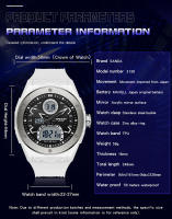 Reloj Deportivo De Lujo Para Hombre SANDA Dual-Display Quartz LED Digital Impermeable Cronógrafo Electrónico Con Pantalla LED Y Cuarzo - details 7