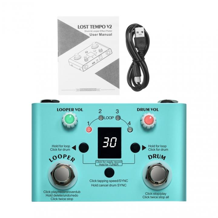 M-VAVE LOST TEMPO Pedal De Efectos Mini 2-en-1 Loop Y Batería Doble Botón Pedal De Loop Effector Para Batería Y Guitarra