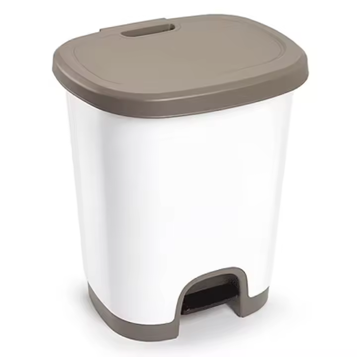 C.A - Cubo de Basura de Plástico con Apertura a Pedal - Libre de BPA, 27 Litros, 45 cm x 38 cm x 32 cm - 1
