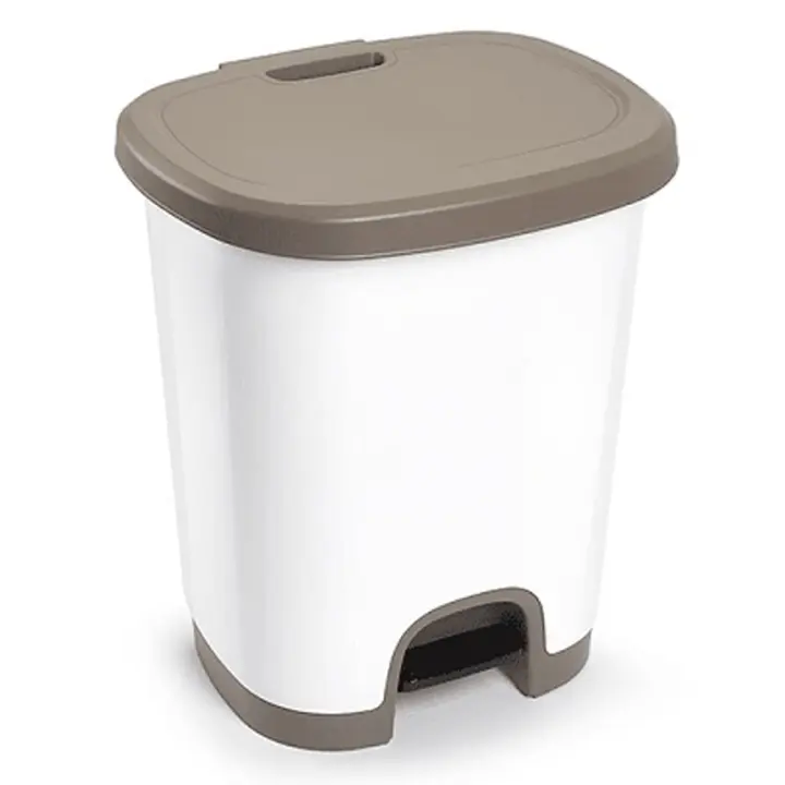C.A - Cubo de Basura de Plástico con Apertura a Pedal - Libre de BPA, 27 Litros, 45 cm x 38 cm x 32 cm - 1