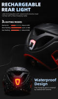Casco De Bicicleta LED  Con Visera De Sol Y Gafas Recargables Para Hombres Ciclismo En Carretera Y MTB Talla 57-61 Cm - details 11