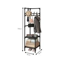 LUTODY - Perchero de pie, Zapatero, Compacto de varios niveles, Organizador esquinero de prendas y zapatos, Vertical, Tubo metal, Vestidor portátil para recibidor, Entrada auxiliar, Sala de estar, Salón, Ligero y resistente - details 4