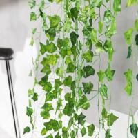 1/2PCS Simulación De Planta De Pared Verde Para Interior Decoración De Flores Rattan Falsas Hojas Verdes Begonia Adorno De Pared Colgante De Plástico - details 6
