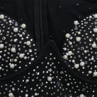 Vestido Bodycon Elegante Para Fiesta Cumpleaños Con Rhinestones Y Diamantes Mujer V-Neck Manga Larga Club Noche Navidad Polyester Spandex - details 6