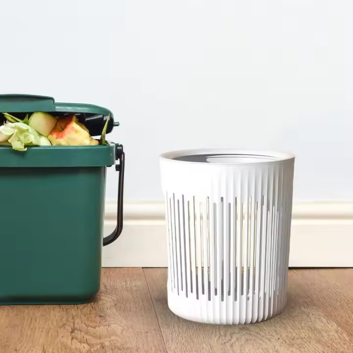 Basurero Redondo Duradero De Diseño Moderno Y Sencillo Para Cocinas Habitaciones De Niños Y Salas De Lavandería Caja De Basura Doméstica De PP - 1