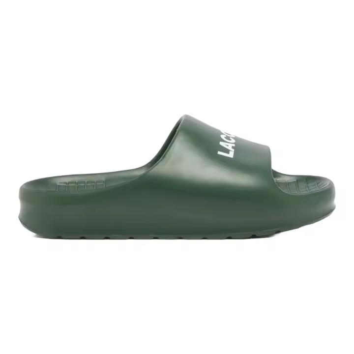 Chanclas Verdes Lacoste Serve Slide 2.0 Dark Green White Cómodas y Duraderas - 1