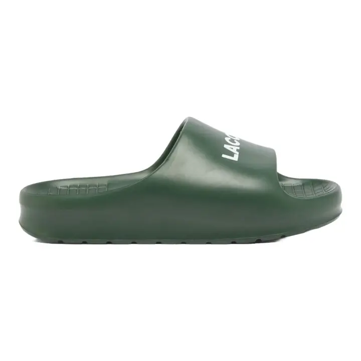 Chanclas Verdes Lacoste Serve Slide 2.0 Dark Green White Cómodas y Duraderas - 1