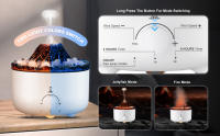 -difusor de Aceite de Aromaterapia con 2 Modos de Niebla, Humidificador de Llama, Temporizador y Apagado Automático Sin Agua, 18.9 Fl Oz, Doble Color con Control Remoto para Oficina en Casa, Blanco, Rojo - details 2