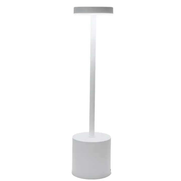 Lámpara De Mesa LED Recargable Toque Metálica Con Luz Ambiental Creativa En Tres Colores Decoración Exterior Para La Cama Luz Nocturna - 1