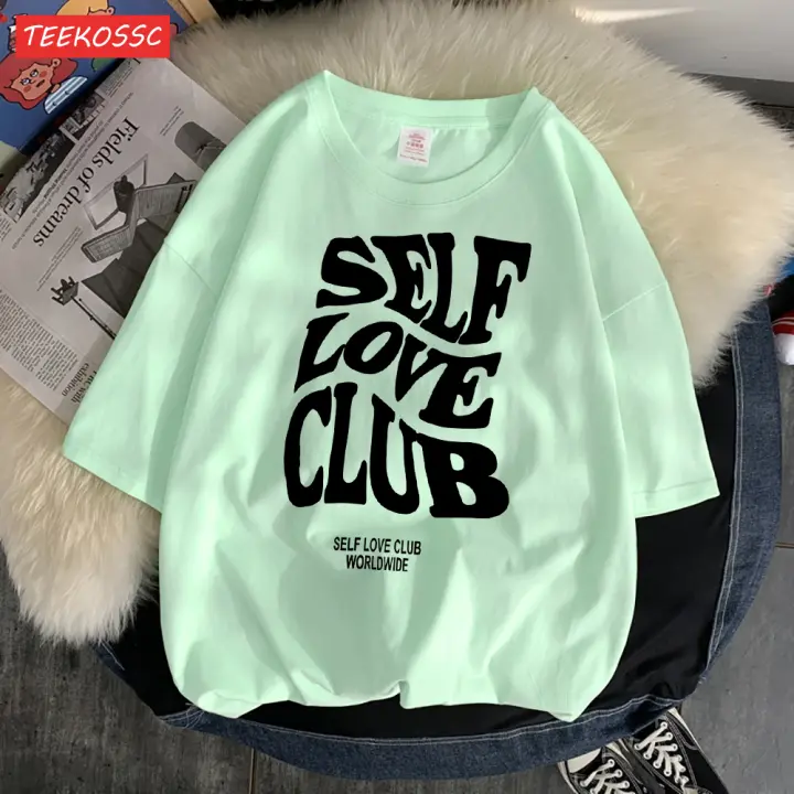 Camiseta Oversized Retro Para Hombre Con Impresión De Club De Amor Auténtico Versátil Para Uso Diario Y Exterior Estilo Callejero Casual - 1