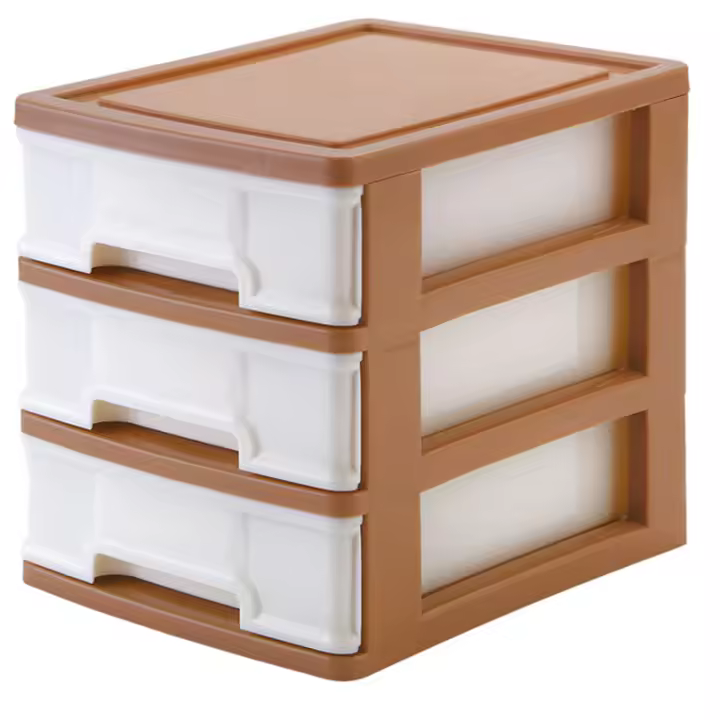 Gabinete de almacenamiento type Cajón de escritorio MARRON, Caja de almacenamiento de papelería de Oficina de estilo europeo, Caja de Organización de artículos varios Pequeños - 1
