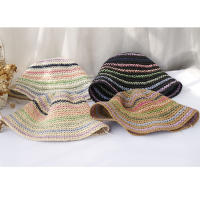 Sombrero De Paja Para Mujer 2024 Con Patrón Arcoíris Protección UV Sombrilla De Playa Sombrero De Verano Casual Unisex - details 6