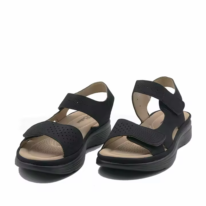 JZ Hermanos Sandalias de cuña con velcro para mujer - 1