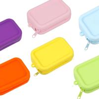 Bolso De Cosméticos Vintage De Silicona Impermeable Con Cierre De Cremallera Liso Bolso Para Auriculares Monedero Macaron Colores Para Estudiantes - details 0