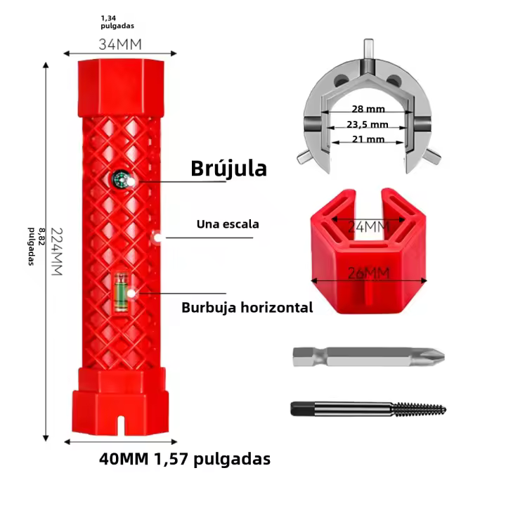 Llave De Cocina Multifuncional 12 En 1 Para Espacios Estrechos Instalaciones Y Reparaciones De Grifo Y Drenaje De Baño Material De Aleación Antideslizante - 1