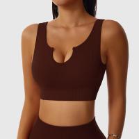 NCLAGEN Sujetador Deportivo Para Mujer Sin Aros Con Cuello En Forma De U Y Ribbed Alta Soporte Para Gimnasio Yoga Fitness Running Push up Top De Entrenamiento Secado Rápido - details 7