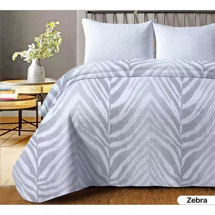 Tolrá Colcha Bouti summer modelo Zebra Gris sin funda cojín 100% Poliéster. Fina, Extra Suave y Ligera. 90/105/135/150CM - 1