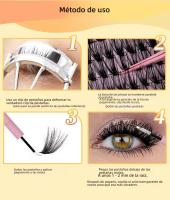 Kit de pestañas postizas de racimos: Juego de extensiones de pestañas de volumen ultra denso con aplicación de calor segmentada. - details 10