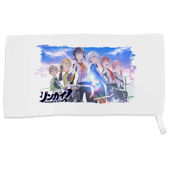 MERCHANDMANIA TOALLA PEQUEÑA ABSORBENTE Rinkai serie anime ciclismo bicicletas tour suave personalizada con cinta elastica - 1