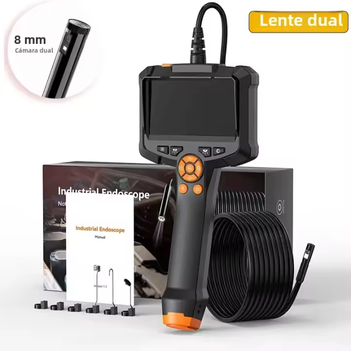 Cámara De Endoscopia Industrial Con Pantalla IPS De 4.3 Pulgadas IP67 Impermeable HD1080P Lente De 8mm Para Inspección De Tubos Y Desagües En Automóviles - 1