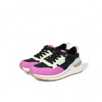 HLuna Zapatillas deportivas Sneakers de mujer color rosa fucsia y negro con cordones jf3093 - details 4