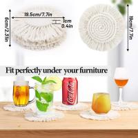 Paquete de 5 posavásos abiertos de macramé hechos a mano de Algodón para mesa Auxiliar, juego de posavásos Bohemio - details 0