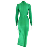 Vestido Largo Elegante Para Mujer Con Cuello Alto Y Manga Larga Efecto De Hollow out Adecuado Para Club Fiesta Noche Otoño Invierno Slim Fit Polyester - details 14