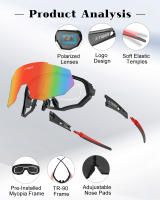 Gafas De Ciclismo X-TIGER JPC Polarizadas UV400 Para Hombres Y Mujeres Protección Solar Outdoor Deportes MTB Bicicleta - details 2