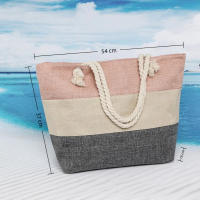 EILV - Bolso de Playa Mujer Grande con Cremallera, Bolsa de Verano Estilo Bohemio, Multicolor, Asas de Cuerda, Alta Capacidad - details 0