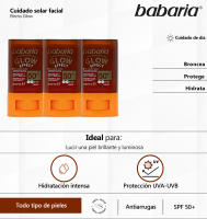 Babaria Pack 3x Stick Solar Facial Glow: Protege, Broncea y Aporta Efecto Glow para una Piel Radiante y de Brillo Natural - details 0
