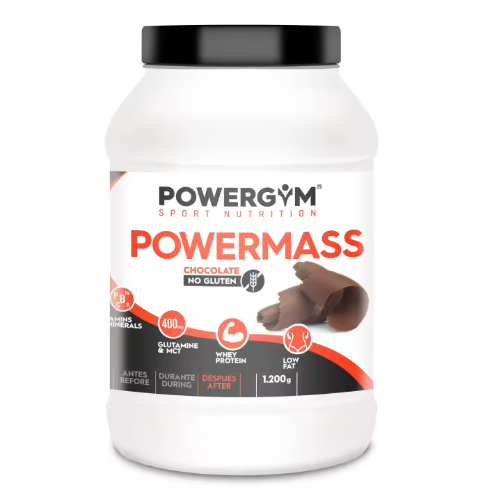 POWERGYM  Powermass CHOCOLATE 1.2Kg. (Carbohidratos y proteinas) Suplemento y nutrición deportiva - 1