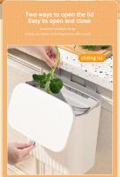 Cesta De Basura Inteligente Montada En La Pared 9L Para Cocina Y Baño Ecológica De Plástico Con Cubierta Rodante Accesorios De Cocina - details 11