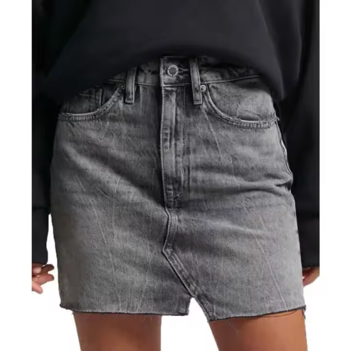 Superdry Falda Vintage Denim Mini Gris - 1
