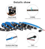 Tira De LED RGB WS2812B 5050 DC 5V Impermeable Con IC Chip Addressable 144LEDs Pantalla Digital Flexible Multicolor Para Decoración De Hogar - details 11