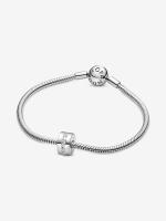 Pandora - Charm de clip transparent with brilliant Row-Plata de Lei - details 2
