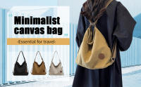 Bolso de Lona para Mujer, Bolso de mano con vintage superior ASA, Bolso de mano informal multicolor, Bolso Escolar, caquí - details 0
