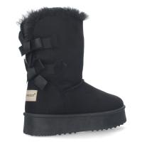 PuntoSalao Botas australianas altas de plataforma lazos para mujer color negro : Lasbotas australianas altas de plataforma lazos para mujer color negroson unas botas planas con plataforma que no pasan de moda cada invierno desde hace dos décadas - details 2