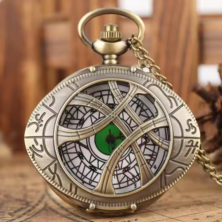 Reloj Vintage De Cuarzo Para Hombres Y Mujeres Cadena De Collar Pendiente Reloj De Pulsera Antiguo Souvenir Regalo Marvel Para Ojo De Agamotto - 1