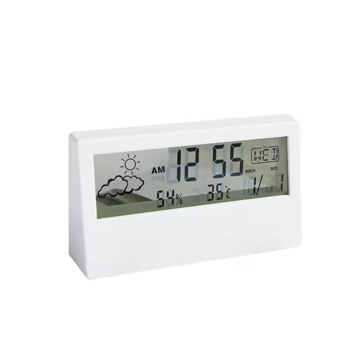 Termómetro Higrómetro Multifuncional LED Estación Climática Electrónica Para El Hogar Con Alarma De Reloj Medidor De Temperatura Y Humedad - 1