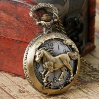 Reloj De Bolsillo Cuarzo Vintage Bronce Con Diseño De Caballo Hueco Para Hombres Y Mujeres Regalo De Moda Con Collar Relojes Exquisitos - details 1