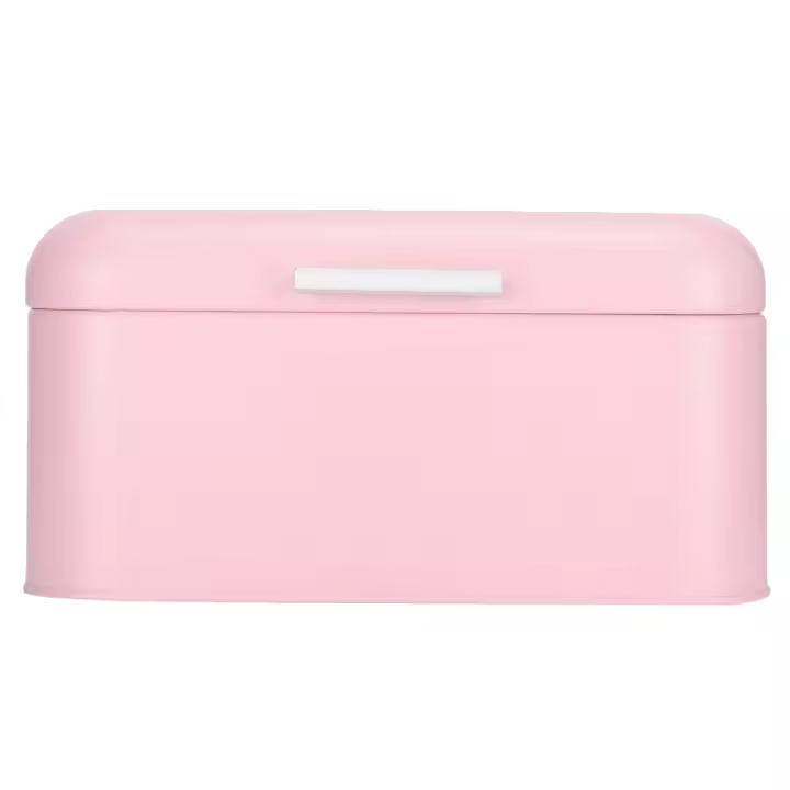 Caja De Almacenamiento Para Pan Rosa En Hierro Organizador Retro No Tóxico Accesorios De Cocina Contenedor Para Pan - 1