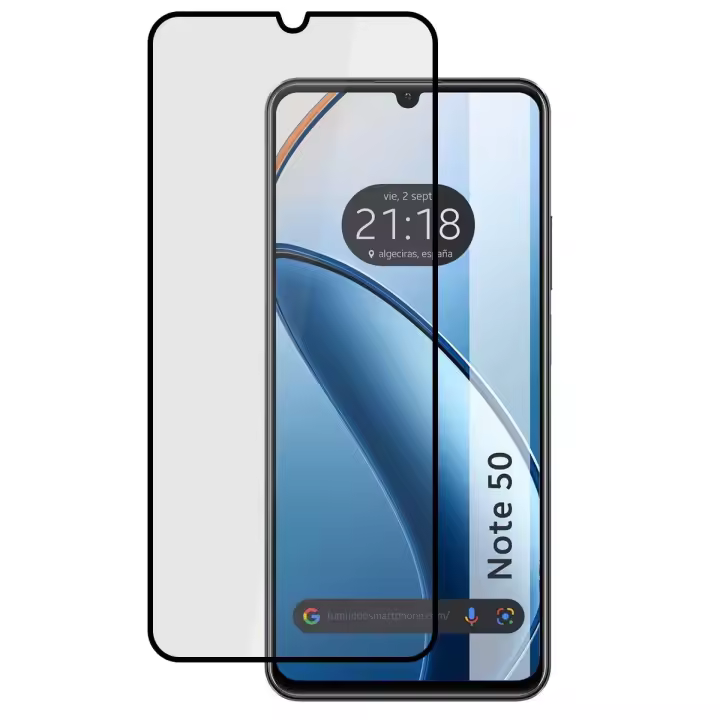 Tumundosmartphone Protector Cristal Templado Completo 5D Full Glue Negro para Realme Note 50 Vidrio - 1