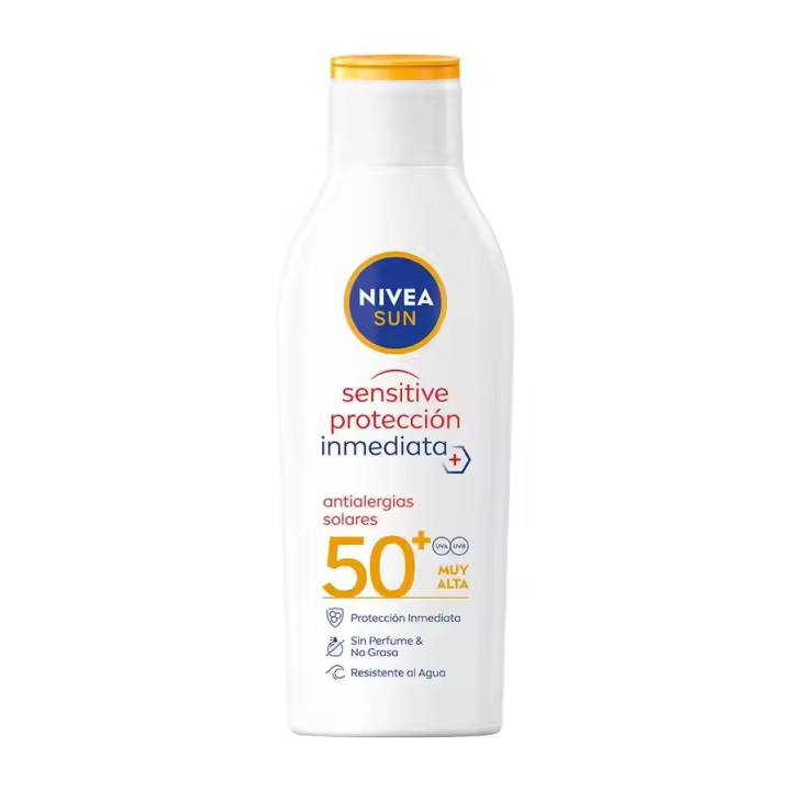NIVEA Sensitive Protección Inmediata Antialergias Spf 50  200ML Leche solar de protección alta【ROUA】 - 1