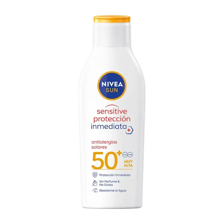 NIVEA Sensitive Protección Inmediata Antialergias Spf 50  200ML Leche solar de protección alta【ROUA】 - 1